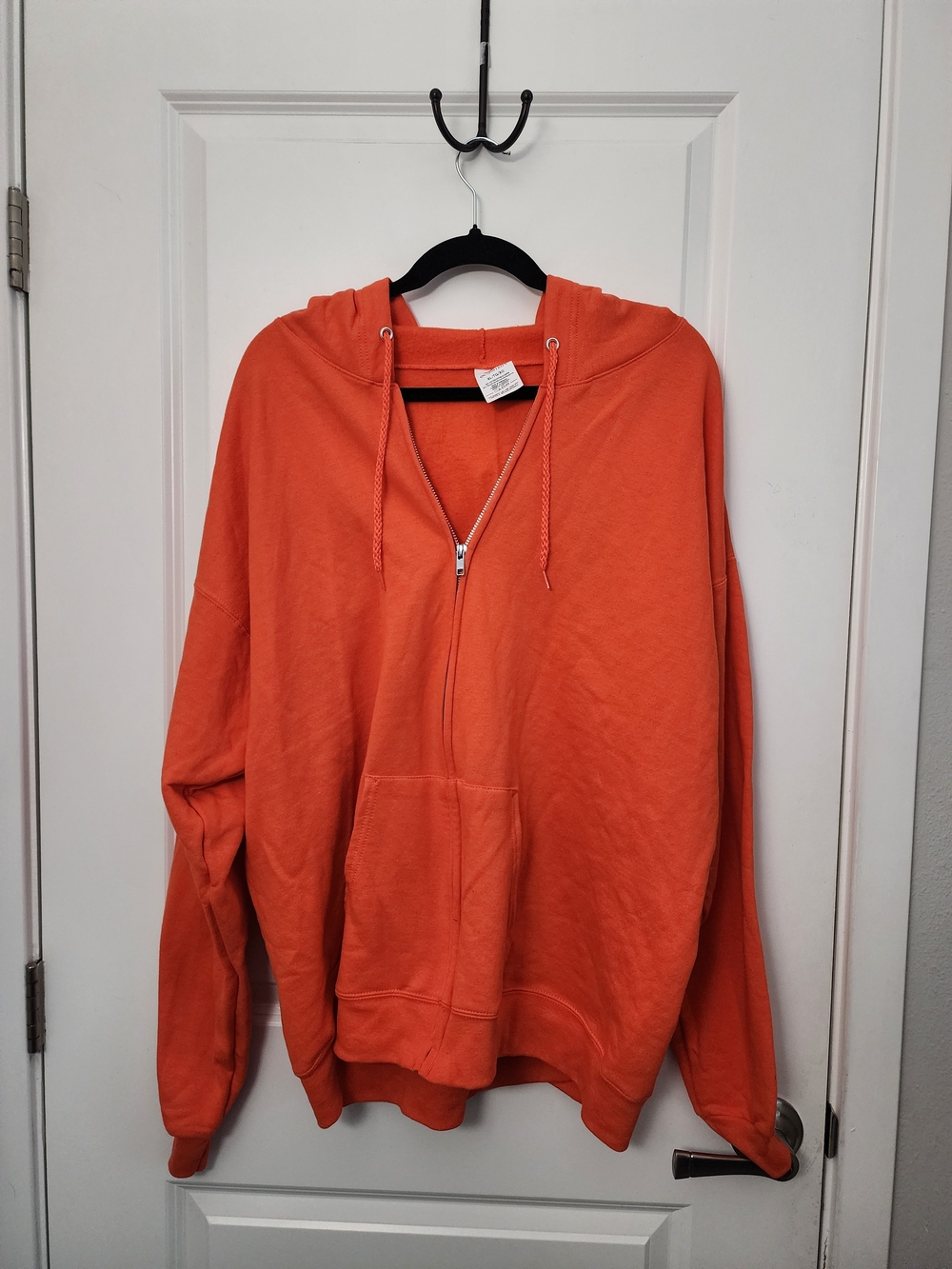 Hanes Men's Orange Zip-Up Hoodie Sweater